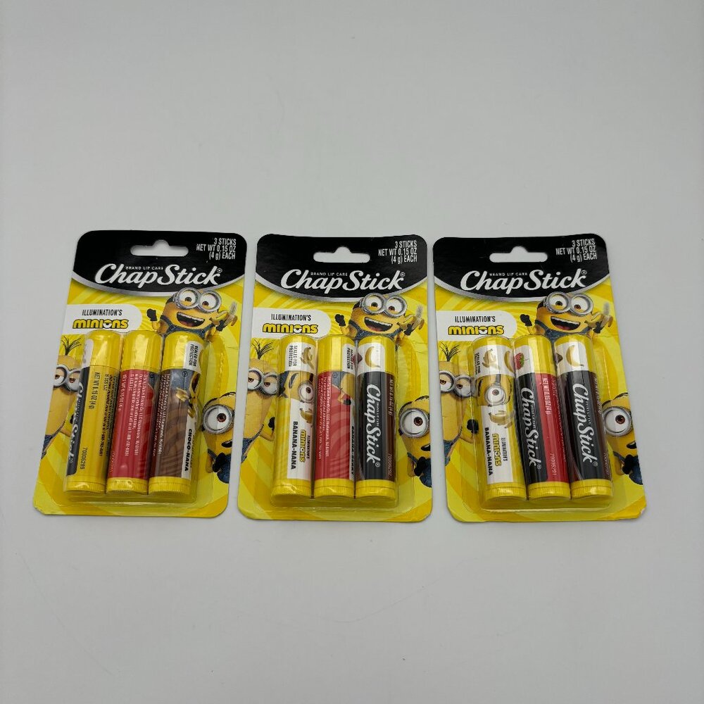 ChapStick Illumination Minions 3pk Banana-Nana Berry Choco-Nana Lip Balms (x3)